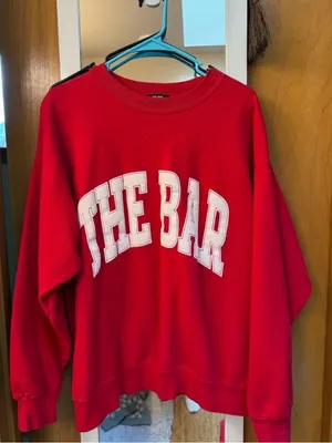 Red 'THE BAR' Crewneck Sweatshirt & joggers Set large thumbnail 2