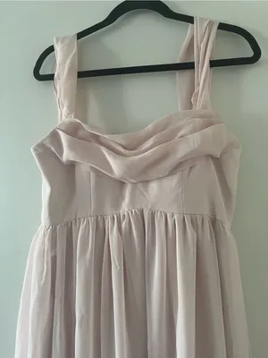 Azazie Blush Pink Chiffon Maxi Dress 10 Wedding Bridesmaid Formal Romantic thumbnail 2