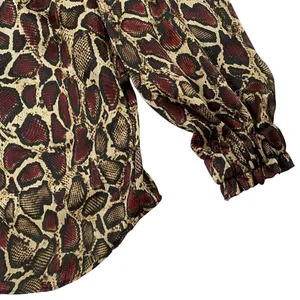 ZARA WMN'S Animal Print‎ Shirt Flowy V-neck Top Blouse S NWOT thumbnail 13