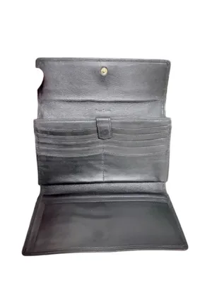 Vintage Ralph Lauren Black Leather Trifold Checkbook Wallet Black 7.5x4.5 inches thumbnail 5