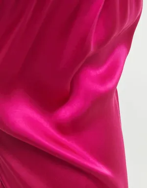 Bershka satin Effect wide leg pink pants thumbnail 2