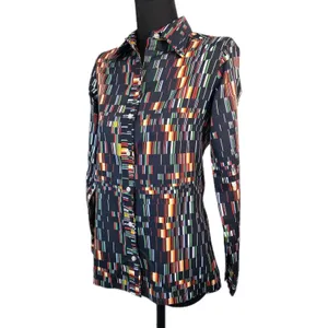 Vintage Wrangler Shirt Womens 32 Multicolor Geometric Button 70s Cowgirl Western thumbnail 2