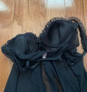 Victoria's Secret Sexy little things Sheer front tie baby doll Chemise Black thumbnail 7