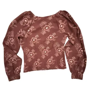 Madewell Floral Print Top Long Sleeve Square Neck Blouse Brown Women's XS thumbnail 3