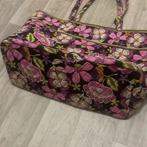 Vera Bradley large tote travel paisley brown multi print bag thumbnail 2