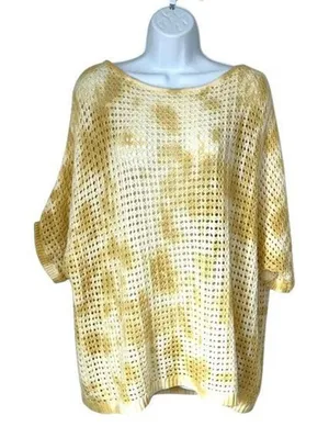 Marled Reunited Clothing Mustard Yellow Mixed Knit Sweater Size XLarge‎ thumbnail 1