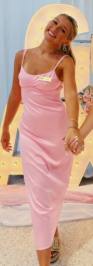 Vestique Pink Midi Dress thumbnail 1