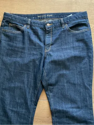 Michael Kors Blue Flare Jeans Size 12 Stretch Denim Mid Rise Classic Fit Flare thumbnail 4