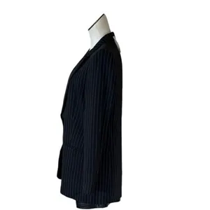 NWT EXPRESS Striped Relax Fit One Button Blazer Medium Black Medium thumbnail 3