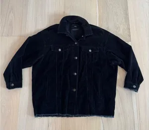 Zara Outerwear Black Corduroy Jacket Size Size Medium thumbnail 1
