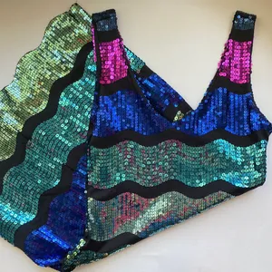 As You Wish rainbow sequin short mini dress, size medium thumbnail 1