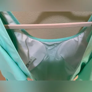 Teal One Piece Summer Ruffle Sleeve Padded Swimsuit Women's Size Medium thumbnail 7