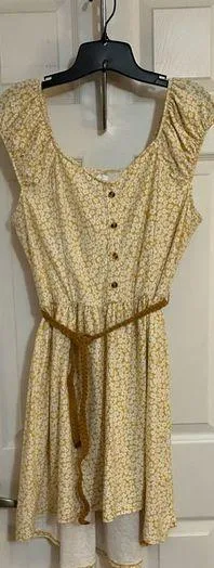 No Boundaries yellow flowered dress XXL thumbnail 1