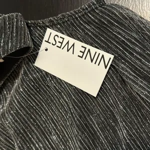 Nine West Mock Neck Swing Mini Dress Mineral Black‎ Silver Lurex XS WW23Y053RS1 thumbnail 7