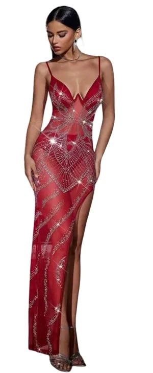 Red Maxi Dress Boutique Dress thumbnail 1