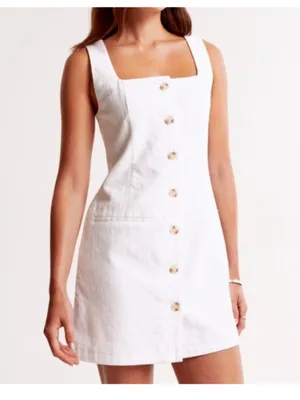 Abercrombie & Fitch White Button-Front Mini Dress thumbnail 2