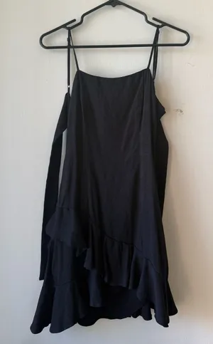 Francesca's Dress Black Ruffle thumbnail 1