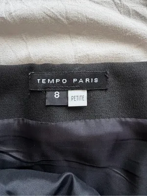 Tempo Paris‎ Black Pleated Mini Skirt Size 8 Petite thumbnail 2