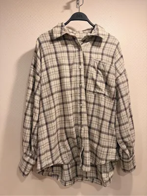 NWT We The Free Cream and Brown Plaid Button-Down Shirt Size XL thumbnail 3