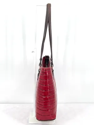Dooney & Bourke Croco Embossed Red Leather Lexington Shopper Tote Shoulder Bag thumbnail 3