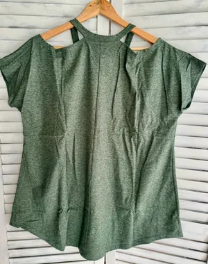 Cold Shoulder Tunic, XL Green thumbnail 2