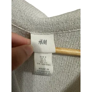 H&M women's white‎ short sleeve knit collared polo v neck mini dress size Small thumbnail 3