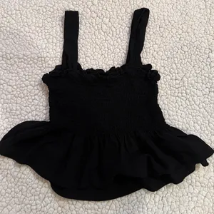 Black ruffle tank top thumbnail 2