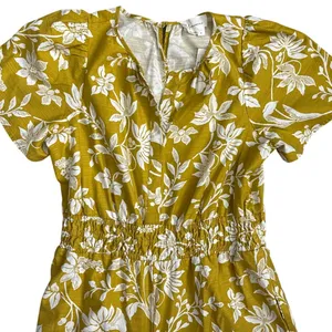 Anthropologie Somerset Wide Leg Jumpsuit in Chartreuse Pockets Size‎ Medium thumbnail 10