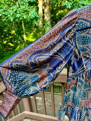 NWOT FARM Rio Floral Paisley Ruffles Mini Dress Glam Boho Long Sleeve Size S thumbnail 5