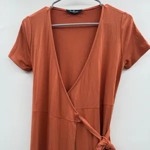 Lulus Evolve Rust Orange Short Sleeve Wrap‎ Maxi Dress Sz S thumbnail 4