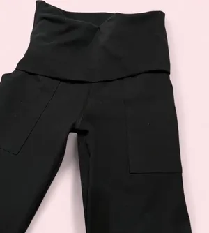 Black Foldover OFFLINE by Aerie Flare Leggings thumbnail 1