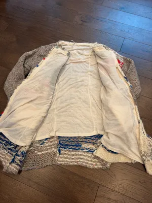 Free People Oversized Sweater Knit Wool Alpaca Cardigan Lined Small - C65-025 thumbnail 6