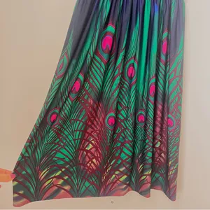 Raya Sun Sleeveless Dress Womens Size Medium Blue Green Turquoise Peacock thumbnail 2
