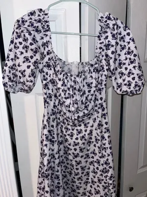 Corset Flower Midi Dress Purple thumbnail 4
