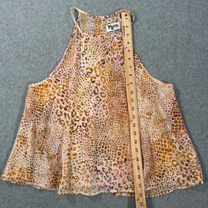 Show Me Your Mumu Selena Top Women's X-Small Animal Print Sheer High Neck Top thumbnail 4