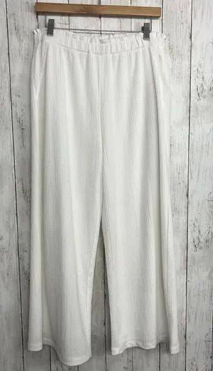 Crosby Wide White Leg Lightweight Lined Flowy Stretch Vacation Lounge Pants thumbnail 1