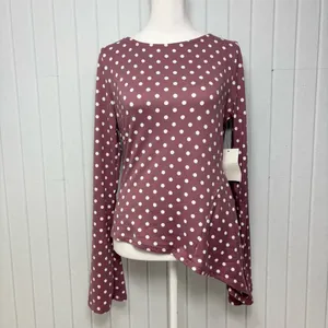 Electric Behavior Dusty Rose Polka Dot Long Sleeve Top size M‎ thumbnail 10