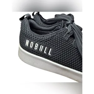 NOBULL Rec Knit Trainer Sneakers Black White unisex Mens 6.5 Womens 8 shoes thumbnail 2