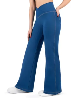 NWT Nirlon NirJEANS™ Crossover Wide Leg Jeggings with Pockets Size 12 / L thumbnail 1