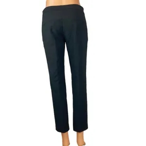 Mango Blue Career Mid Rise Ankle Stretch Straight Leg Pockets Trouser Pants Sz 2 thumbnail 3