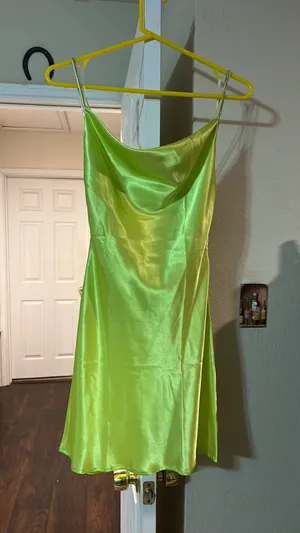 Wild Fable Lime Green Satin Dress thumbnail 3