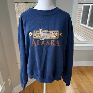 Vintage Navy Blue Alaska Cropped Mockneck Sweatshirt thumbnail 7