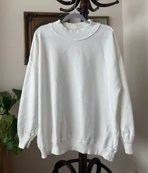 Free People Mock Neck Sweater White thumbnail 1