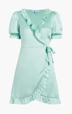 Hill‎ House The Nima Silk Wrap Dress in Mint Size Small thumbnail 1