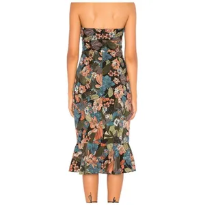 About Us Chloe Multicolor Floral Cut Out Front Strapless Midi Sundress Size XXS thumbnail 3