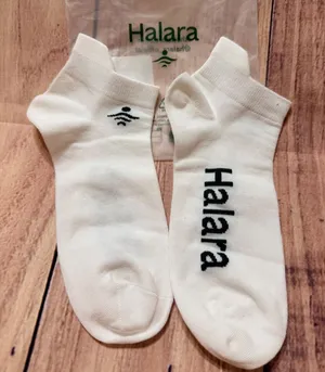 Halara Womens Ankle Socks White Logo Athletic Low Cut Heel Tab One Size NEW thumbnail 1