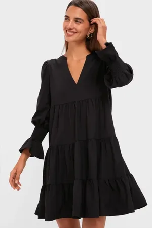 Tuckernuck Pomander Place Kenzo Dress Black Tiered Smocked Cuff Small thumbnail 1