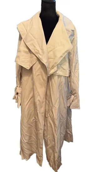 Snidel Sustainable Glossy Layered Trench Coat Ivory One Size thumbnail 1