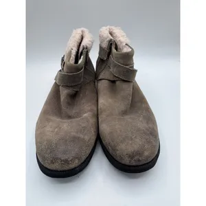 UGG 10 Brown Ankle Boots Women's Suede Shearling‎ Trim Buckle thumbnail 6