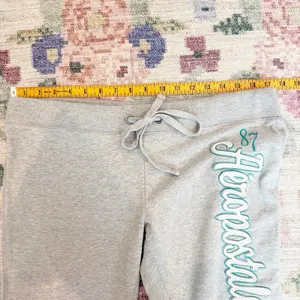 Aeropostale Womens Y2K Spell Out Sweatpants Large Gray Preppy 00s Lounge Casual thumbnail 4